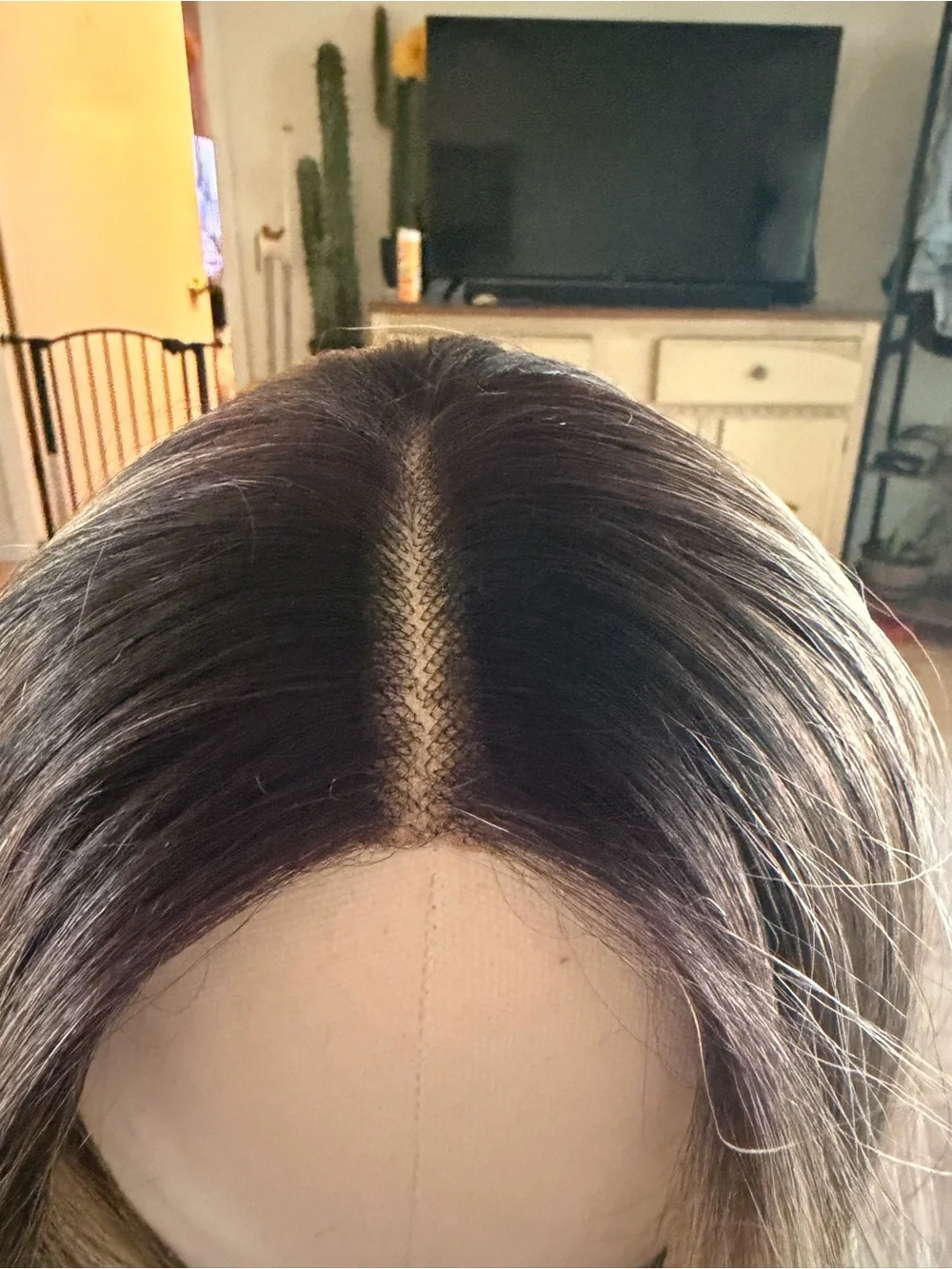 Long Layered Lace Front Wig in Brown with Blonde Highlights